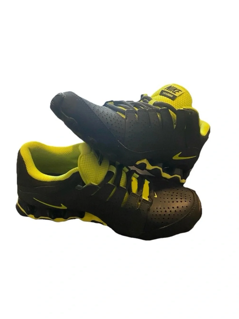 Nike Men Size 7 Reax 8 TR Black & Neon Green Sneakers